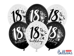 18th!Birthday kumipallo mix 6kpl/pss