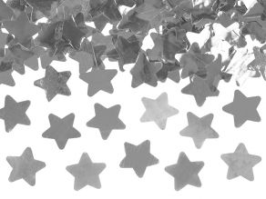 Confettitykki 40cm hopeiset tähdet