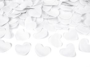 Confettitykki valkoiset sydämet 