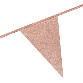 Ruusukultainen pahvinen glitterviiri 6m 