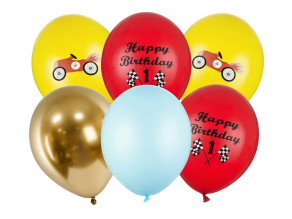 Happy Birthday Car mix! kumipallo 6kpl/pss