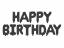 Happy Birthday foliopallo musta 340x35cm