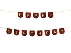 Happy Birthday banneri, ruskea huopa