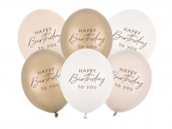 Happy Birthday to you kumipallo mix beige 6kpl/pss