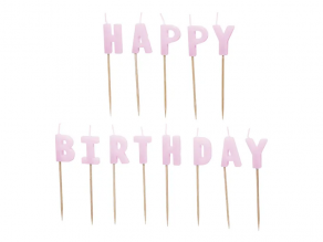 Happy Birthday kakkukynttilät laventeli