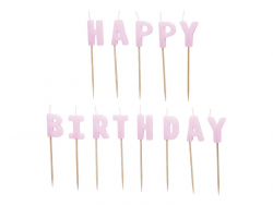 Happy Birthday kakkukynttilät laventeli