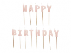 Happy Birthday kakkukynttilät vaaleanpunainen