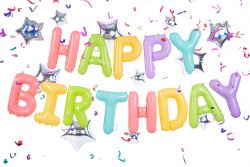 Happy Birthday värikäs puhallettava foliopallosomiste tähdillä