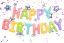 Happy Birthday värikäs puhallettava foliopallosomiste tähdillä