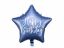 Happy Birthday tähti foliopallo sininen
