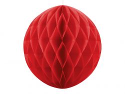 Pyöreä honeycomb paperikoriste punainen 30cm