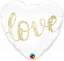 Love glitter sydänfoliopallo gold