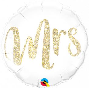 Mrs glitter foliopallo gold 