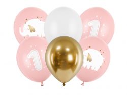 One Year kumipallot 6kpl/pss vaaleanpunainen