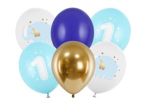 One Year kumipallot 6kpl/pss vaaleansininen