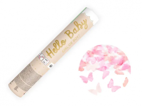 Pinkit perhoset confettitykki