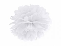 Pompom paperikoriste valkoinen 35cm 