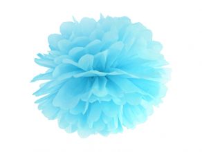 Pompom paperikoriste taivaansininen 25cm