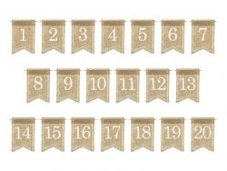 Pöytänumerot juuttikangas 1-20 
