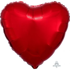 Punainen sydän foliopallo 