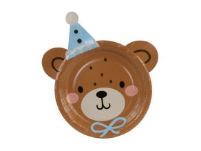 Teddy Bear Head lautanen 6kpl/pkt
