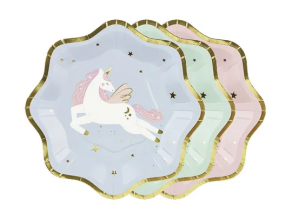 Yksisarvinen lautaset 18cm, lajitelma 6kpl/pkt 